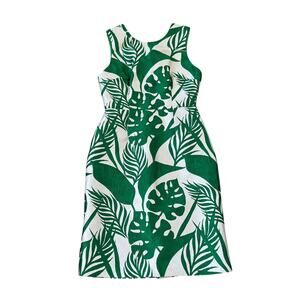 Hutch Green Palm Leaves Sleeveless Sheath Dress